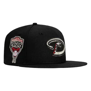 New Era 59Fifty Arizona Diamondbacks Inaugural Patch D Hat - Black. Metallic Silver. Red