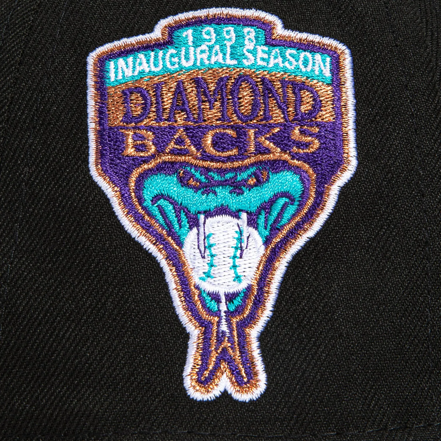 New Era 59Fifty Arizona Diamondbacks Inaugural Patch Hat - Black. Metallic Black Pearl
