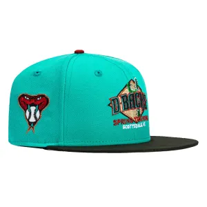 New Era 59Fifty Arizona Diamondbacks Logo Patch Spring Training Hat - Teal. Black