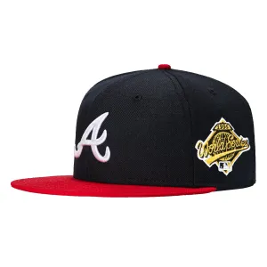 New Era 59Fifty Atlanta Braves 1995 World Series Patch Home Hat -  Navy, Red