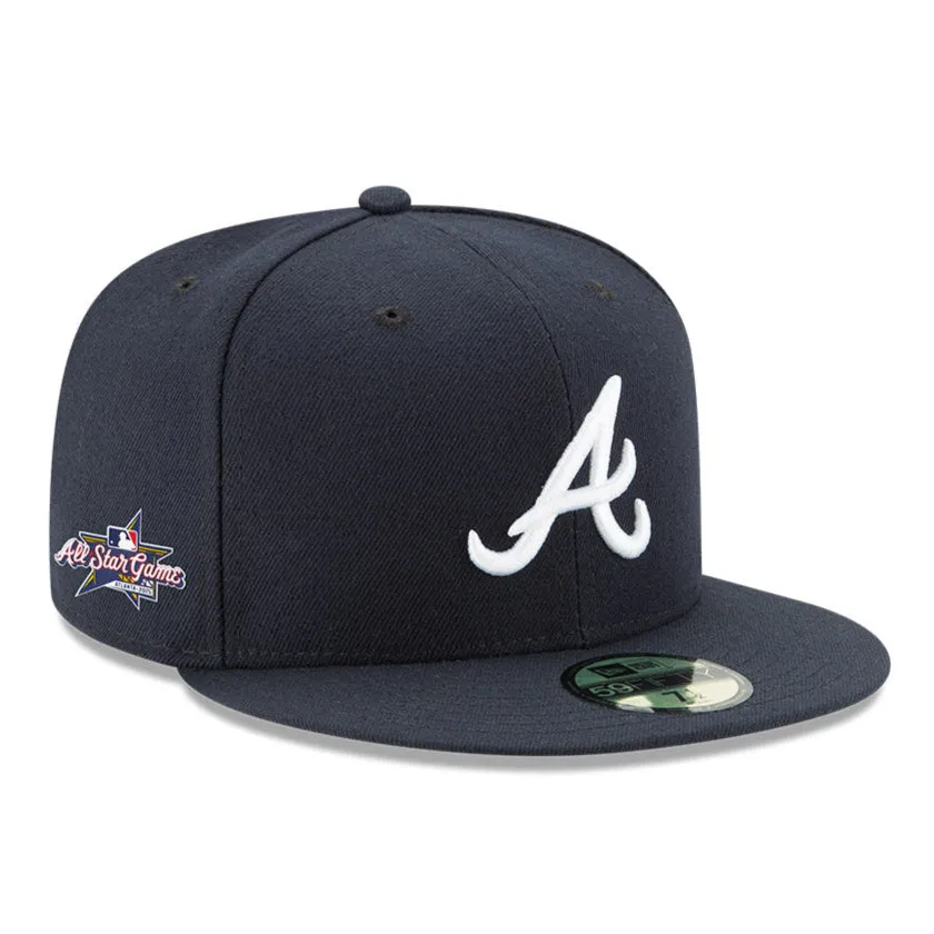 New Era 59Fifty Atlanta Braves 2025 All Star Game Patch Road Hat - Navy