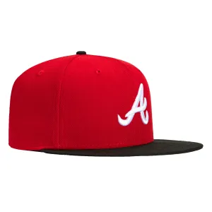 New Era 59Fifty Atlanta Braves Hat - Red. Black. White