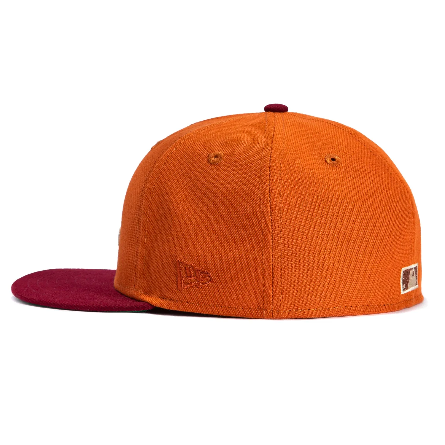 New Era 59Fifty Atlanta Braves Inaugural Season Patch Hat - Burnt Orange. Cardinal