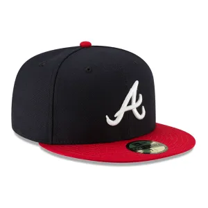 New Era 59Fifty Authentic Collection Atlanta Braves Home Hat - Navy, Red