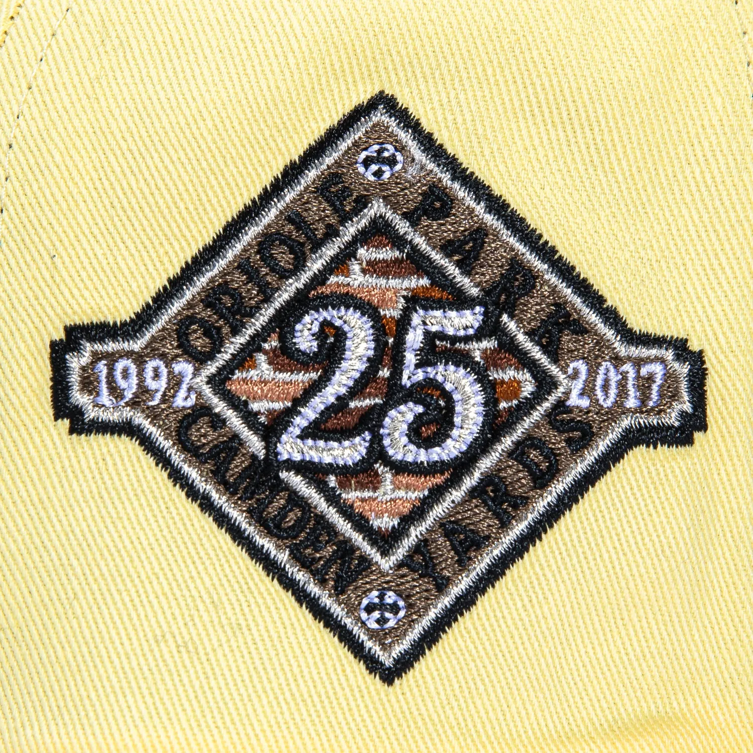 New Era 59Fifty Baltimore Orioles 25th Anniversary Patch Hat - Yellow, Brown