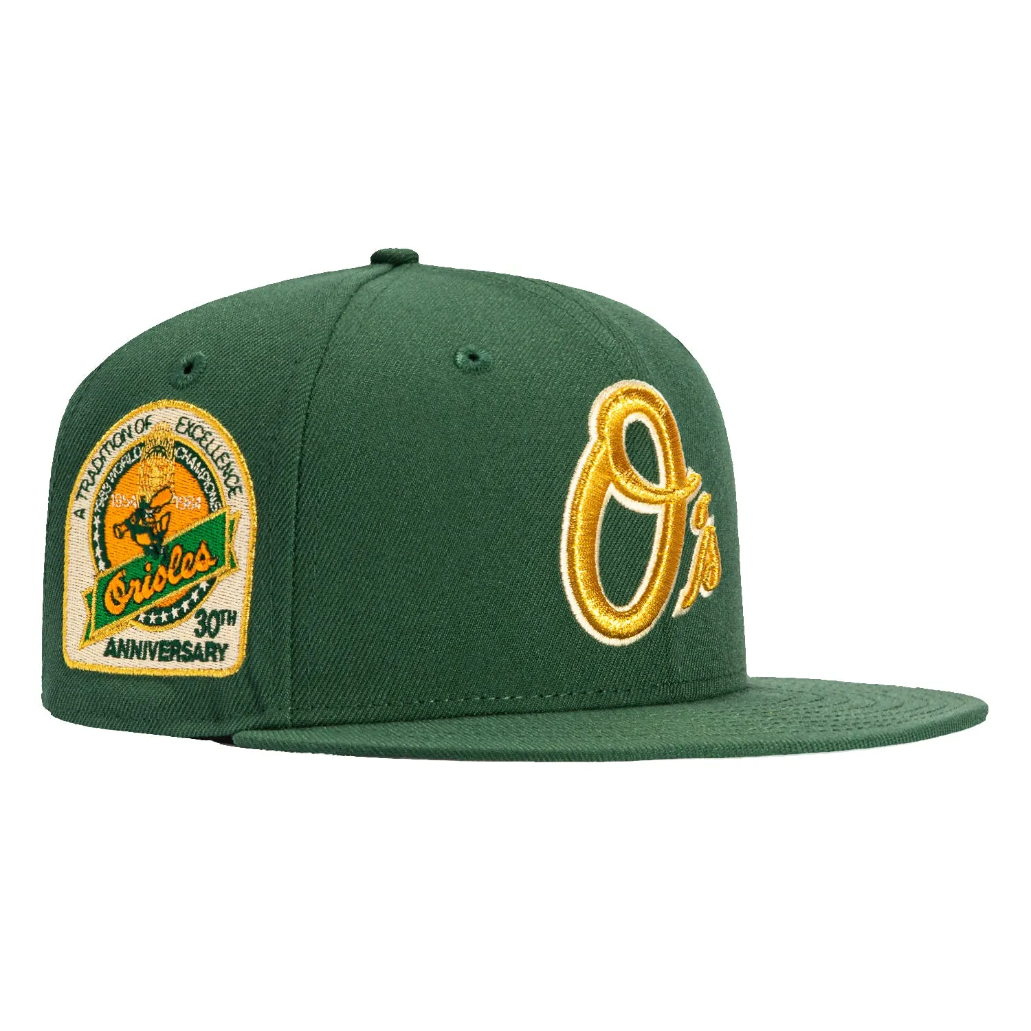 New Era 59Fifty Baltimore Orioles 30th Anniversary Champions Patch Alternate Hat - Green, Metallic Gold