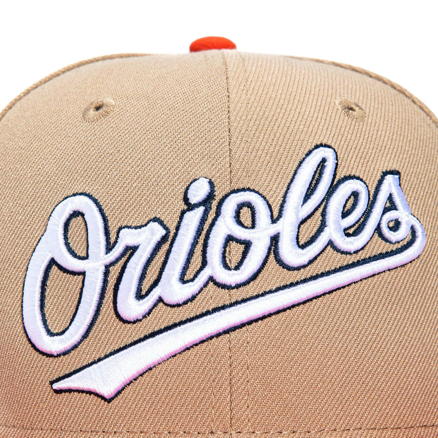 New Era 59Fifty Baltimore Orioles Memorial Stadium Patch Word Hat - Tan, Orange