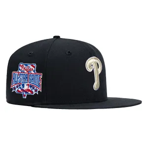 New Era 59Fifty Barbershop Philadelphia Phillies 1996 All Star Game Patch Hat - Navy, Metallic Silver