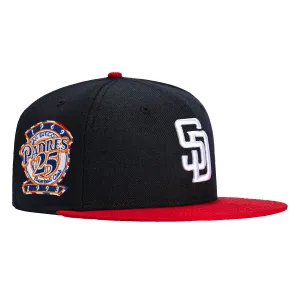 New Era 59Fifty Barbershop San Diego Padres 25th Anniversary Patch Hat - Navy, Red