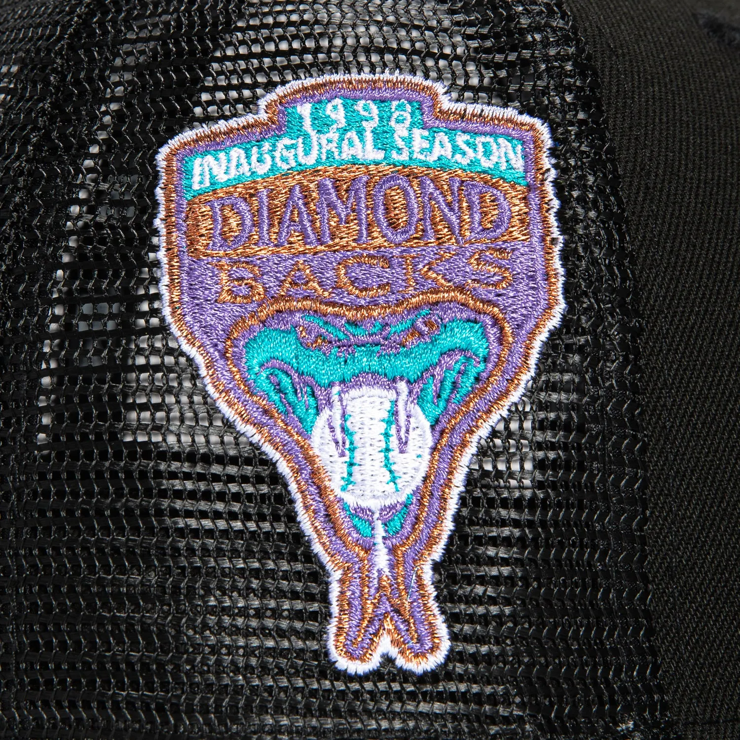 New Era 59Fifty Black Dome Arizona Diamondbacks Inaugural Patch Trucker Hat - Black