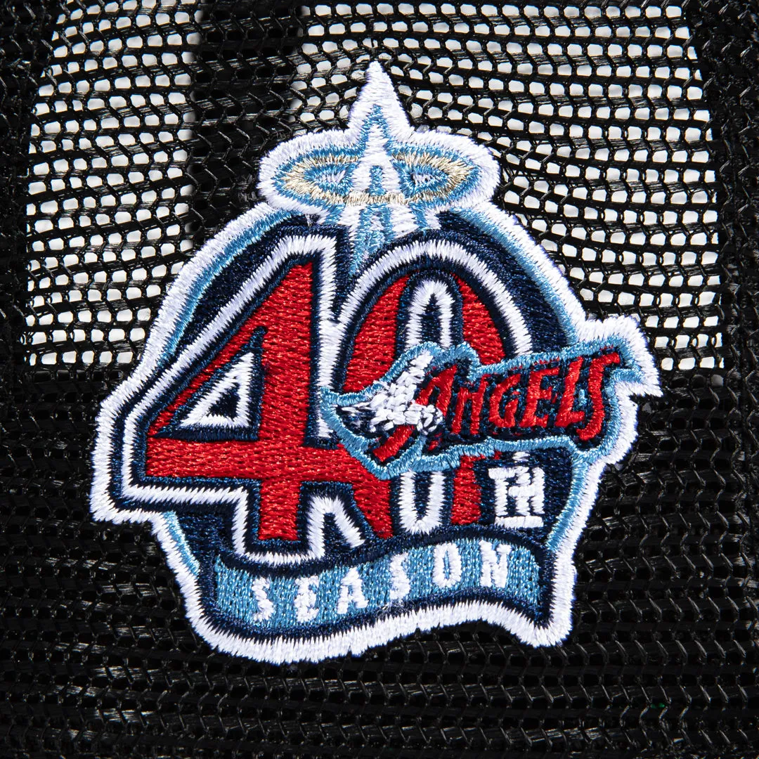 New Era 59Fifty Black Dome Los Angeles Angels 40th Anniversary Patch Trucker Hat - Black