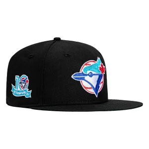 New Era 59Fifty Black Dome Toronto Blue Jays 10th Anniversary Patch  Hat - Black