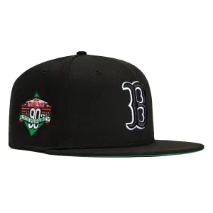 New Era 59Fifty Boston Red Sox 90th Anniversary Stadium Patch Hat -  Black. White