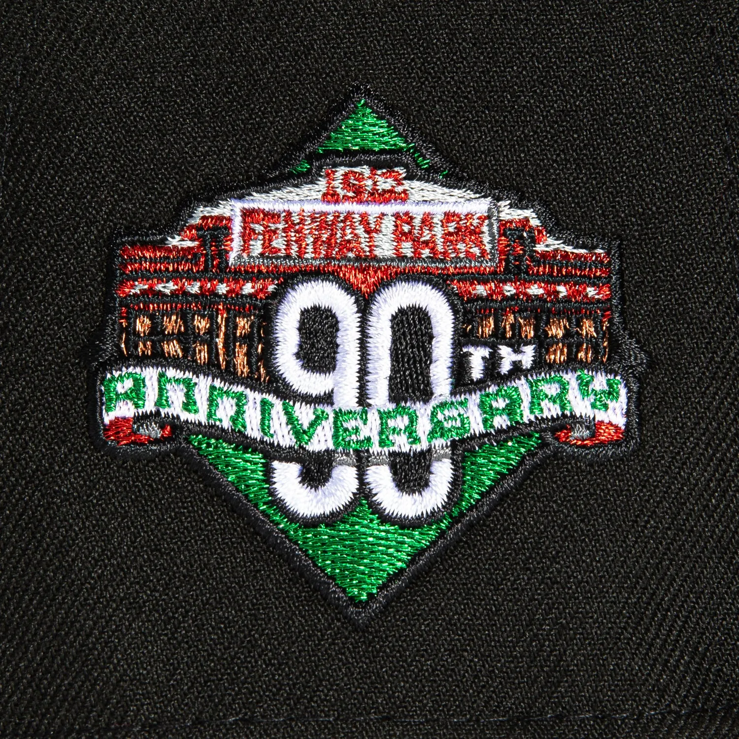 New Era 59Fifty Boston Red Sox 90th Anniversary Stadium Patch Hat -  Black. White