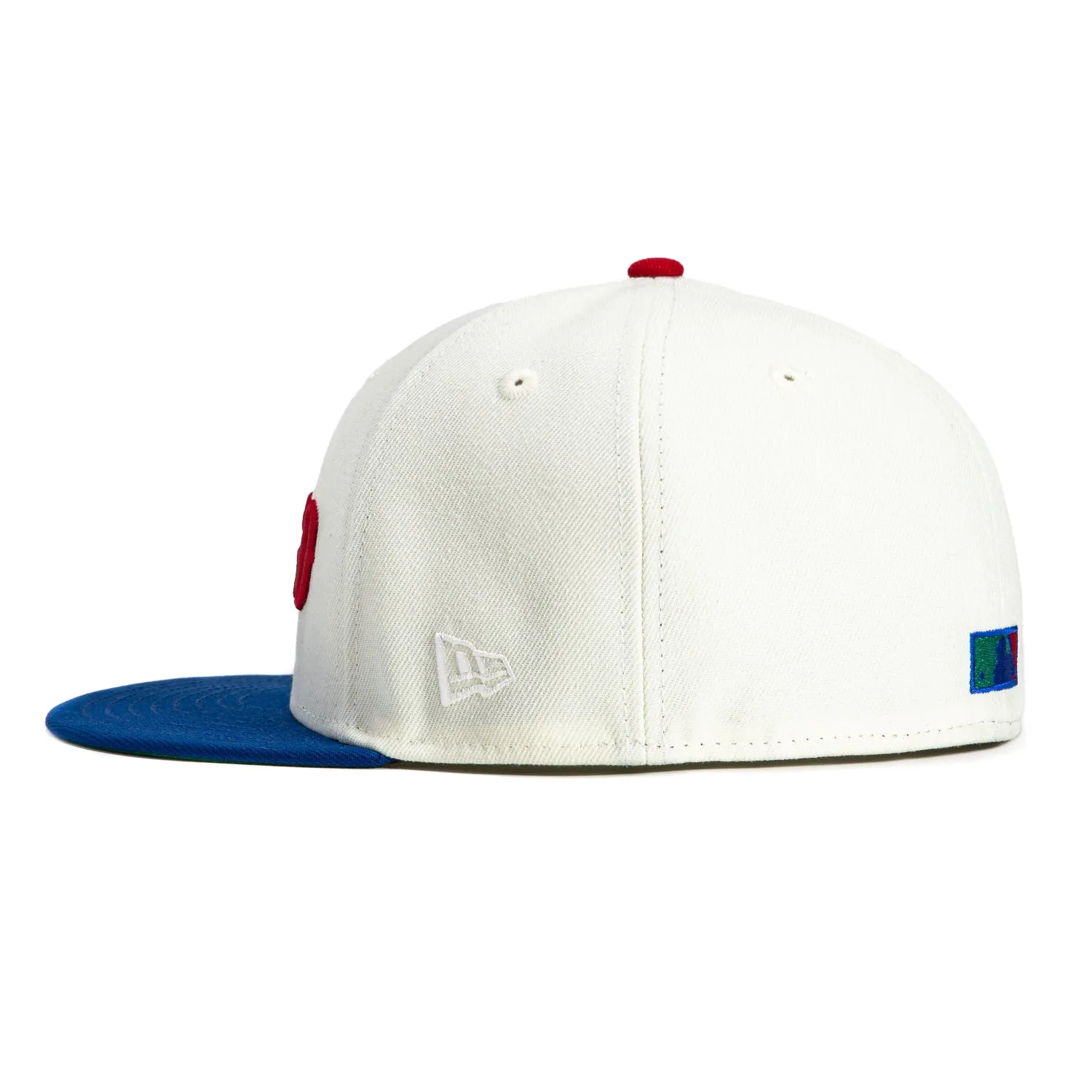 New Era 59Fifty Chicago Cubs Wrigley Field Patch Word Hat - White. Royal. Red