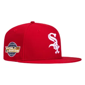 New Era 59Fifty Chicago White Sox 2005 World Series Patch Hat - Red. White