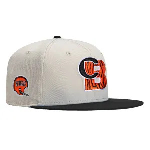 New Era 59Fifty City Stone Dome Cincinnati Bengals Logo Patch Hat - Stone. Black
