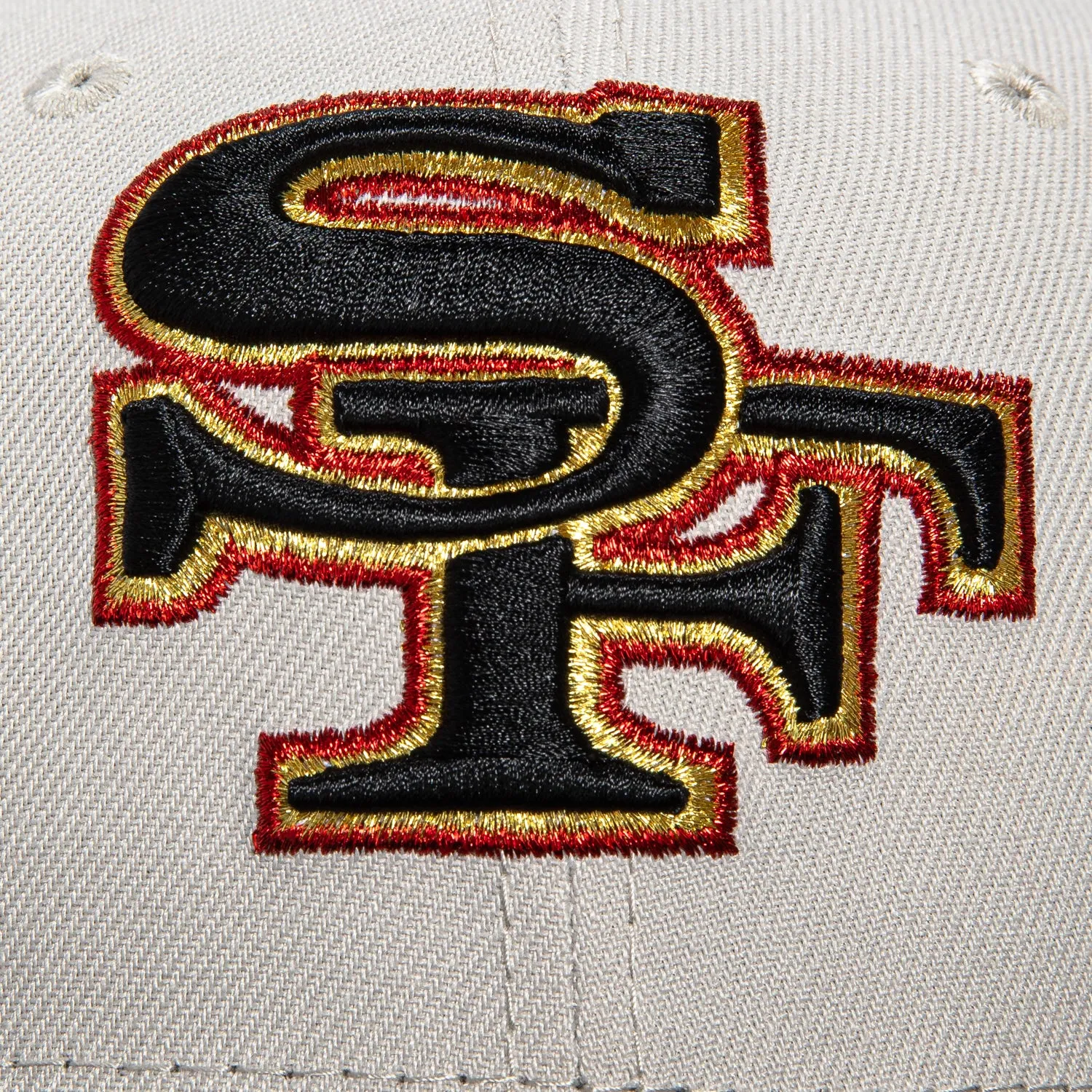 New Era 59Fifty City Stone Dome San Francisco 49ers Logo Patch Hat - Stone. Black