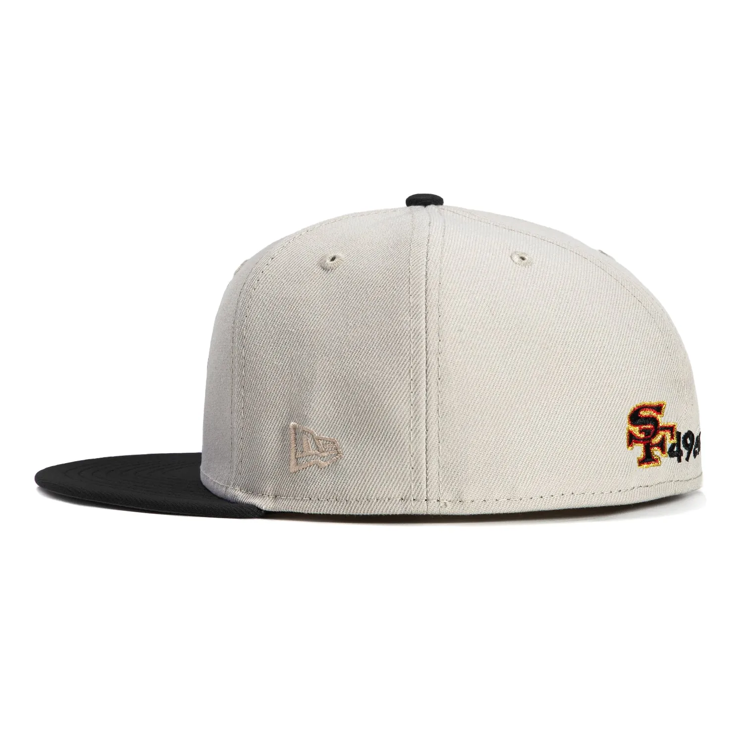 New Era 59Fifty City Stone Dome San Francisco 49ers Logo Patch Hat - Stone. Black