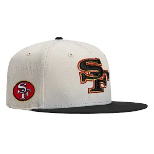 New Era 59Fifty City Stone Dome San Francisco 49ers Logo Patch Hat - Stone. Black