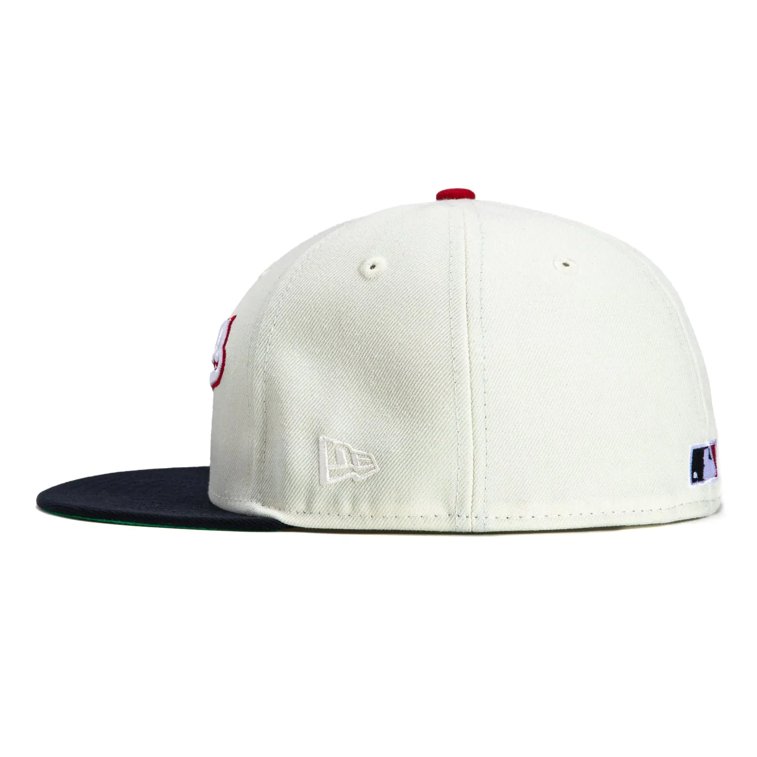 New Era 59Fifty Cleveland Guardians 1995 World Series Welcome to the Show Patch Script Hat - White. Navy. Red