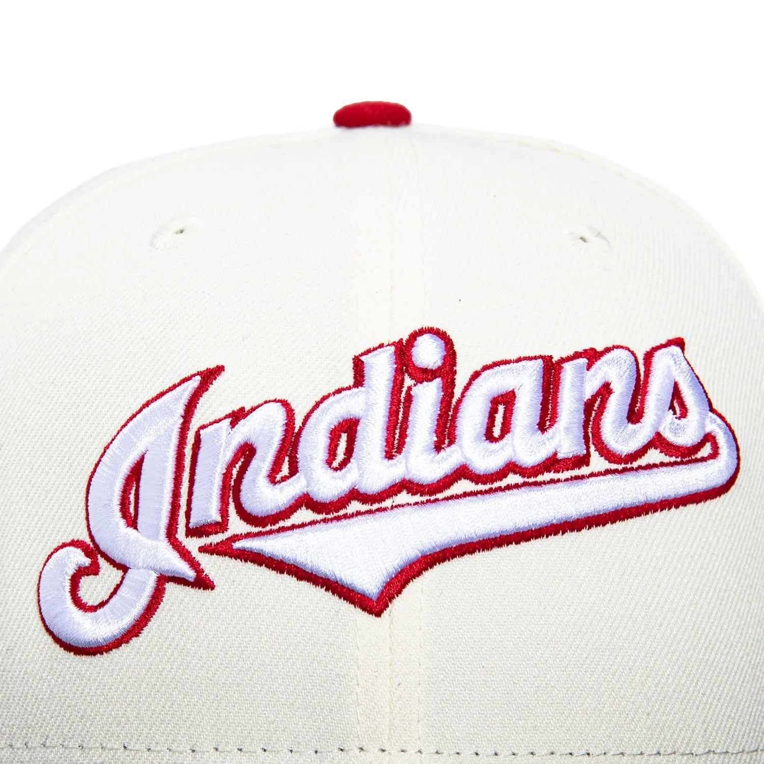 New Era 59Fifty Cleveland Guardians 1995 World Series Welcome to the Show Patch Script Hat - White. Navy. Red