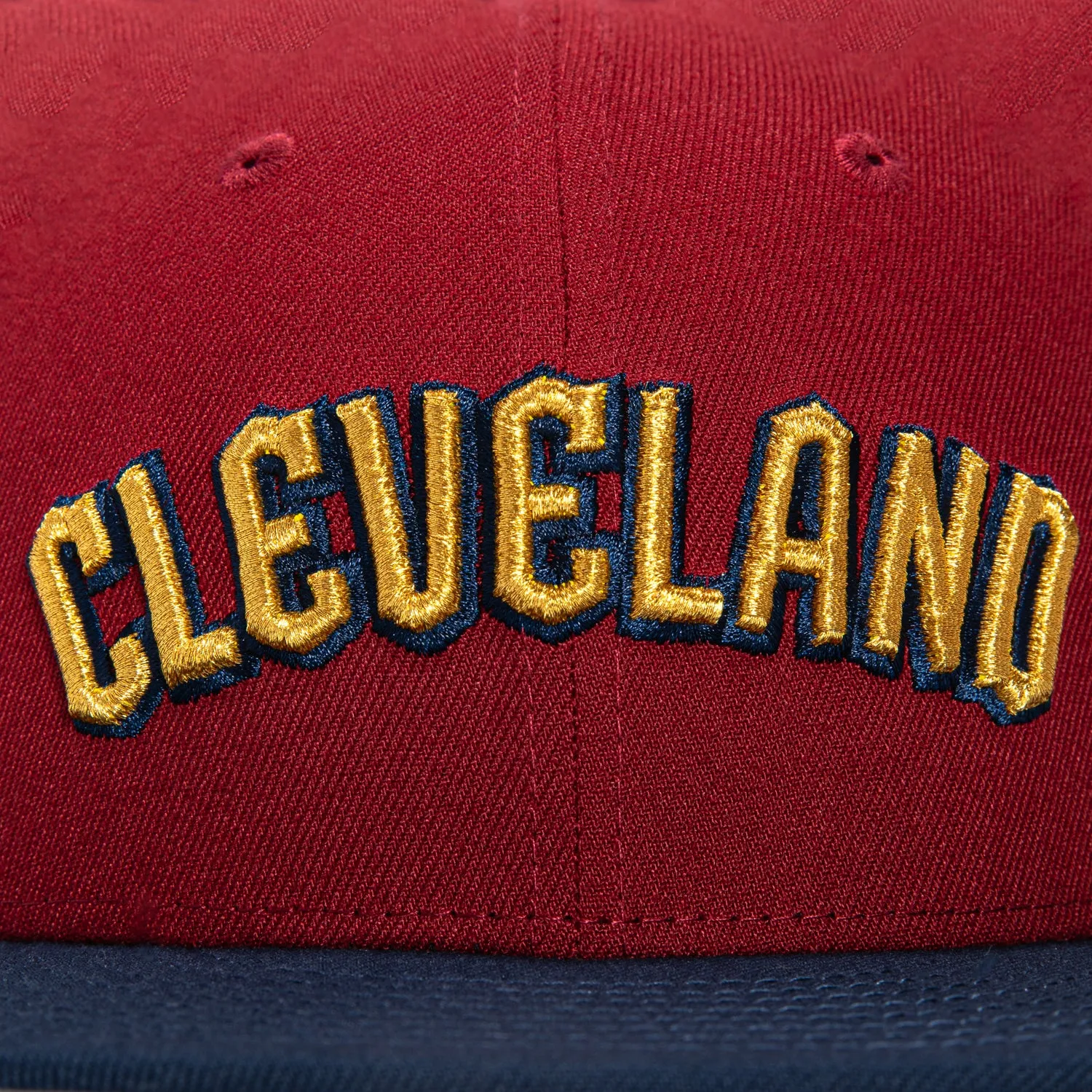 New Era 59Fifty Cleveland Guardians Alternate Logo Patch Word Hat - Cardinal, Navy, Metallic Gold