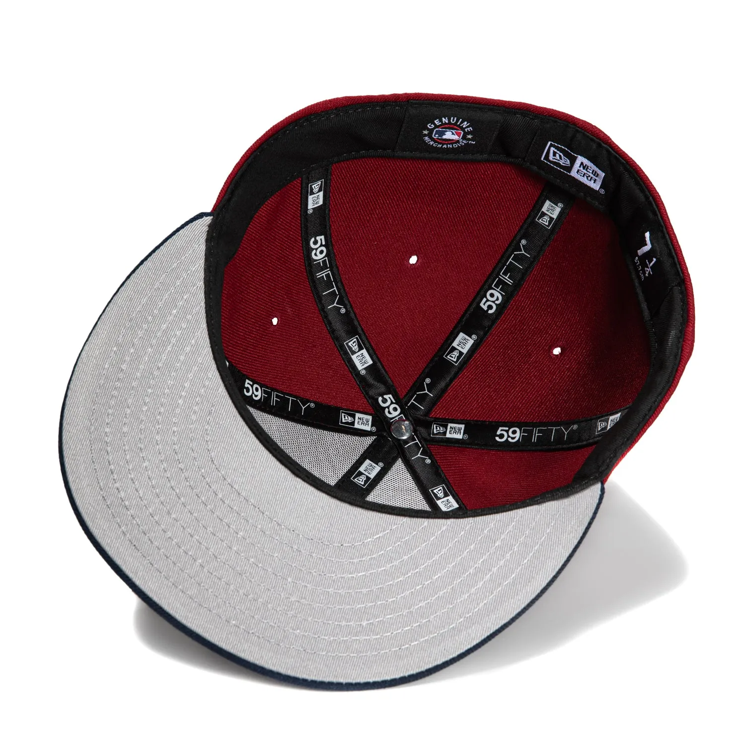 New Era 59Fifty Cleveland Guardians Alternate Logo Patch Word Hat - Cardinal, Navy, Metallic Gold