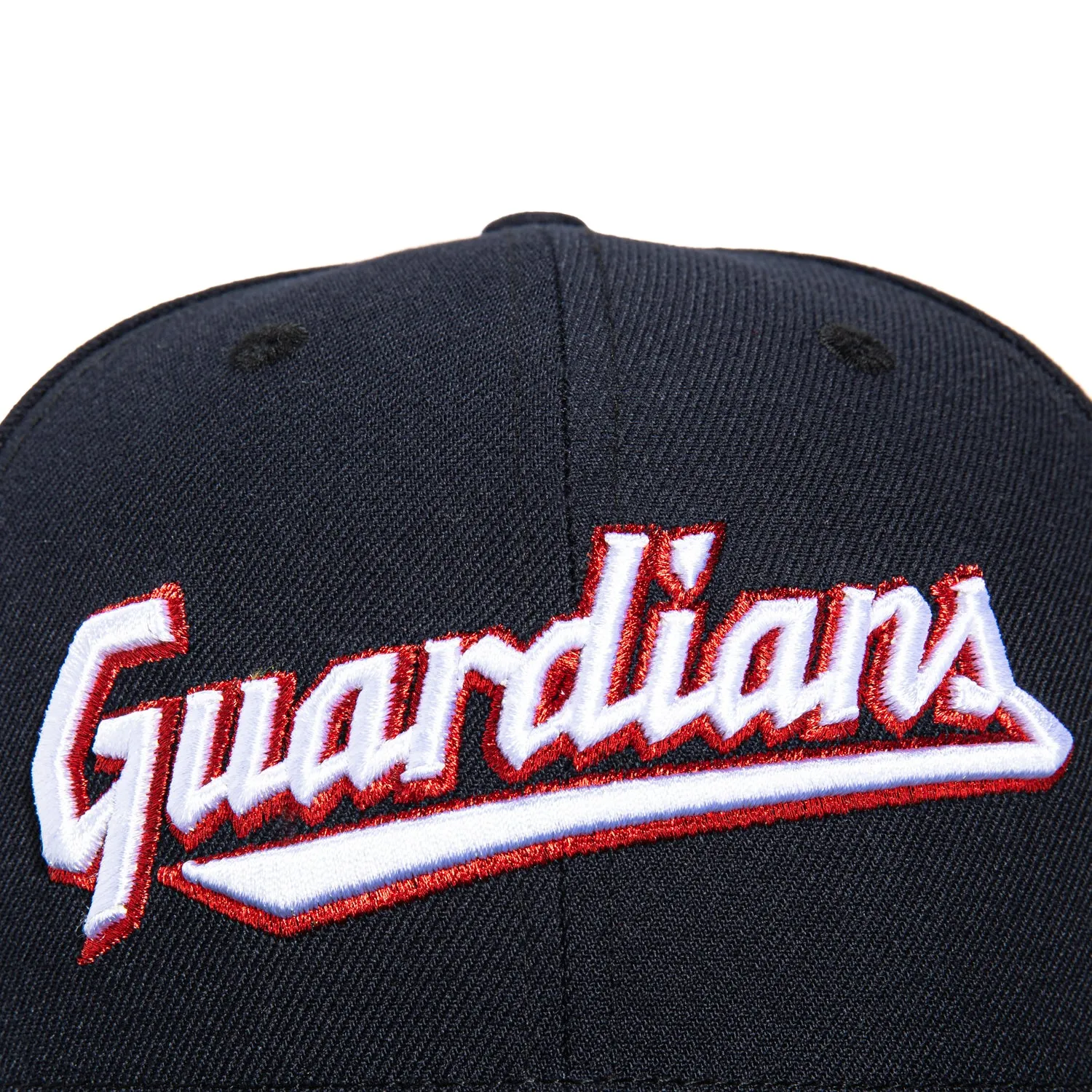 New Era 59Fifty Cleveland Guardians Script Hat - Navy. White. Red