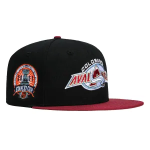 New Era 59Fifty Colorado Avalanche 2001 Stanley Cup Patch Logo Hat - Black. Cardinal