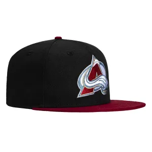 New Era 59Fifty Colorado Avalanche Hat - Black. Cardinal