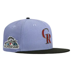 New Era 59Fifty Colorado Rockies 1998 All Star Game Patch Hat - Lavender. Black. Red