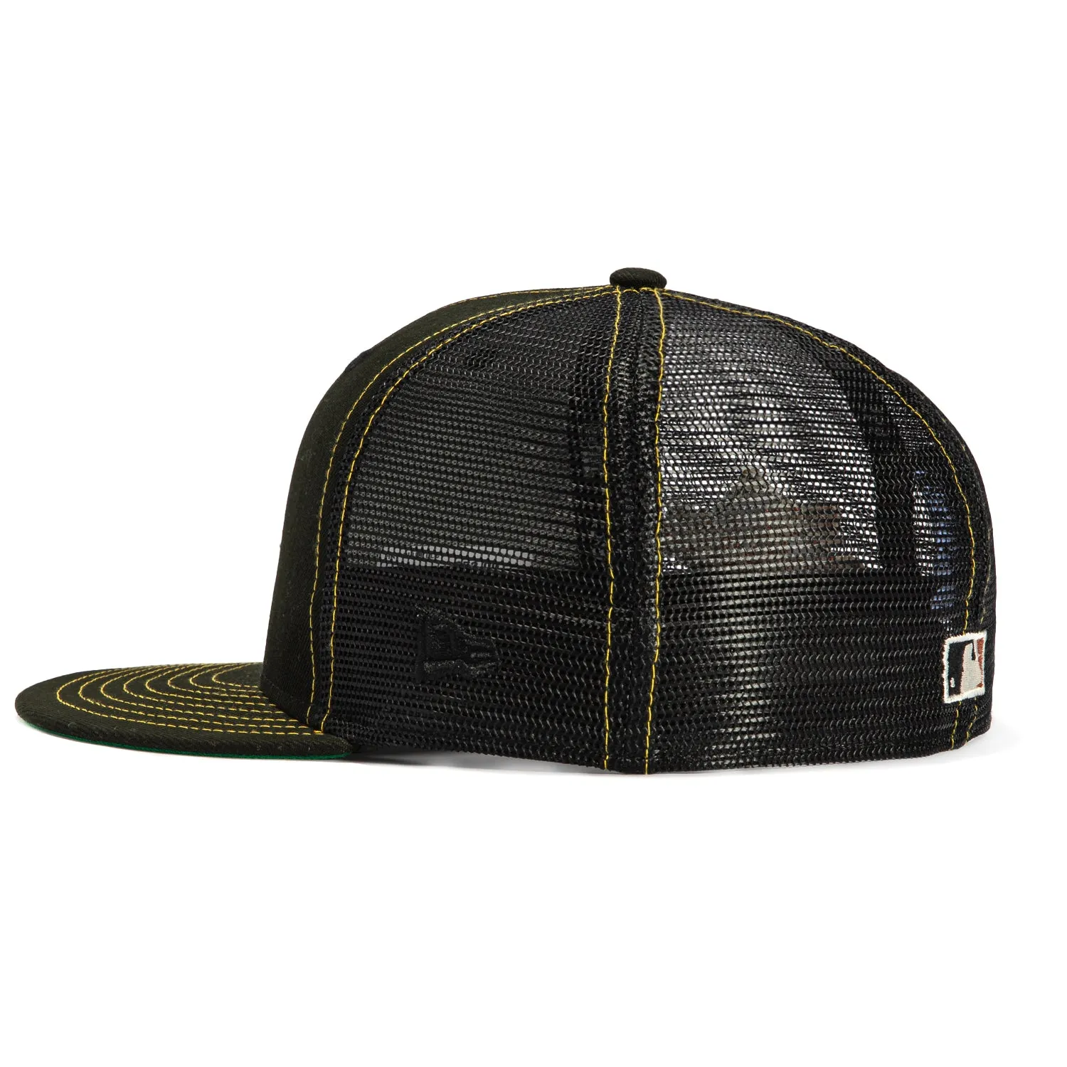New Era 59Fifty Contrast Stitch Los Angeles Dodgers 1988 World Series Patch Trucker Hat - Black, White, Gold