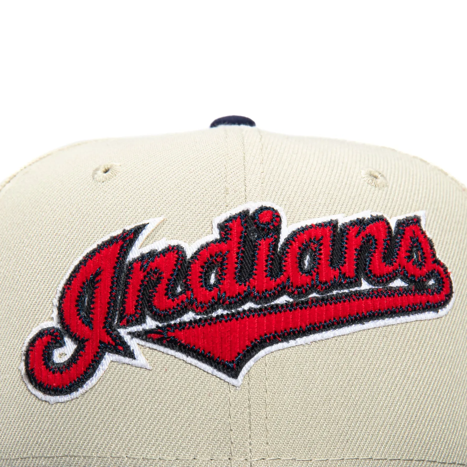 New Era 59Fifty Corduroy Script Cleveland Indians Inaugural Patch Hat - Stone, Navy