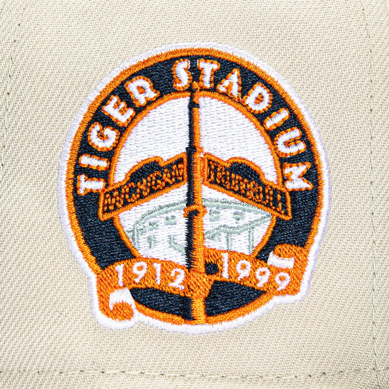 New Era 59Fifty Corduroy Script Detroit Tigers Stadium Patch Hat - Stone, Navy