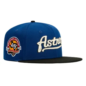 New Era 59Fifty Corduroy Script Houston Astros 45th Anniversary Patch Hat - Royal. Black