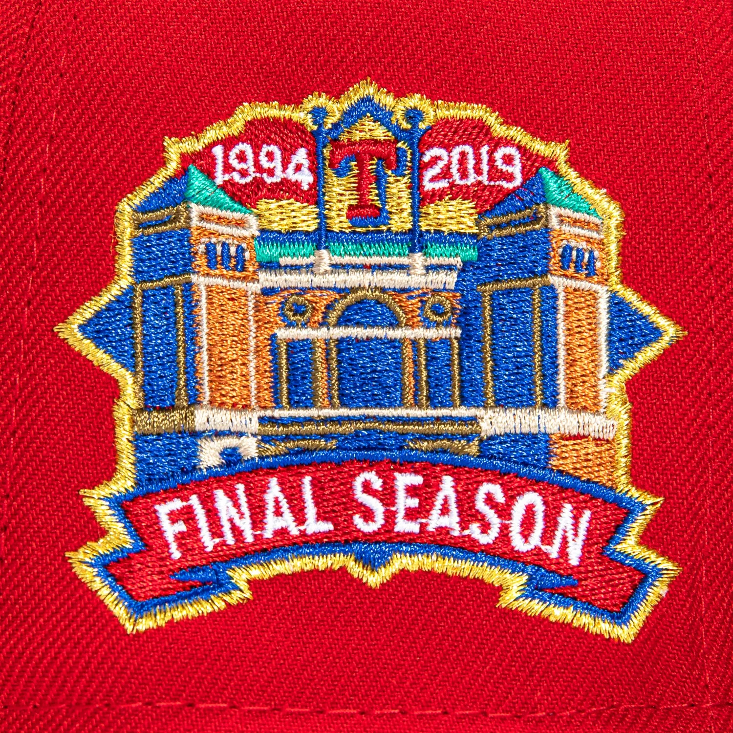New Era 59Fifty Corduroy Script Texas Rangers Final Season Patch Hat - Red, Navy