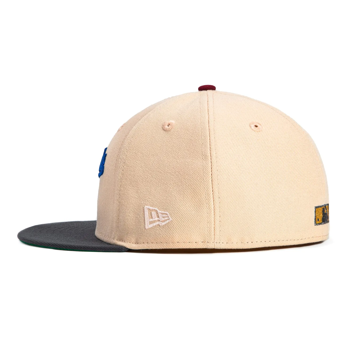 New Era 59Fifty Daddy Daughter Los Angeles Dodgers 60th Anniversary Stadium Patch Script Hat - Peach. Graphite