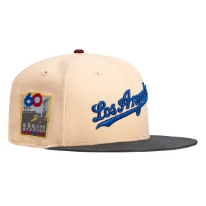 New Era 59Fifty Daddy Daughter Los Angeles Dodgers 60th Anniversary Stadium Patch Script Hat - Peach. Graphite