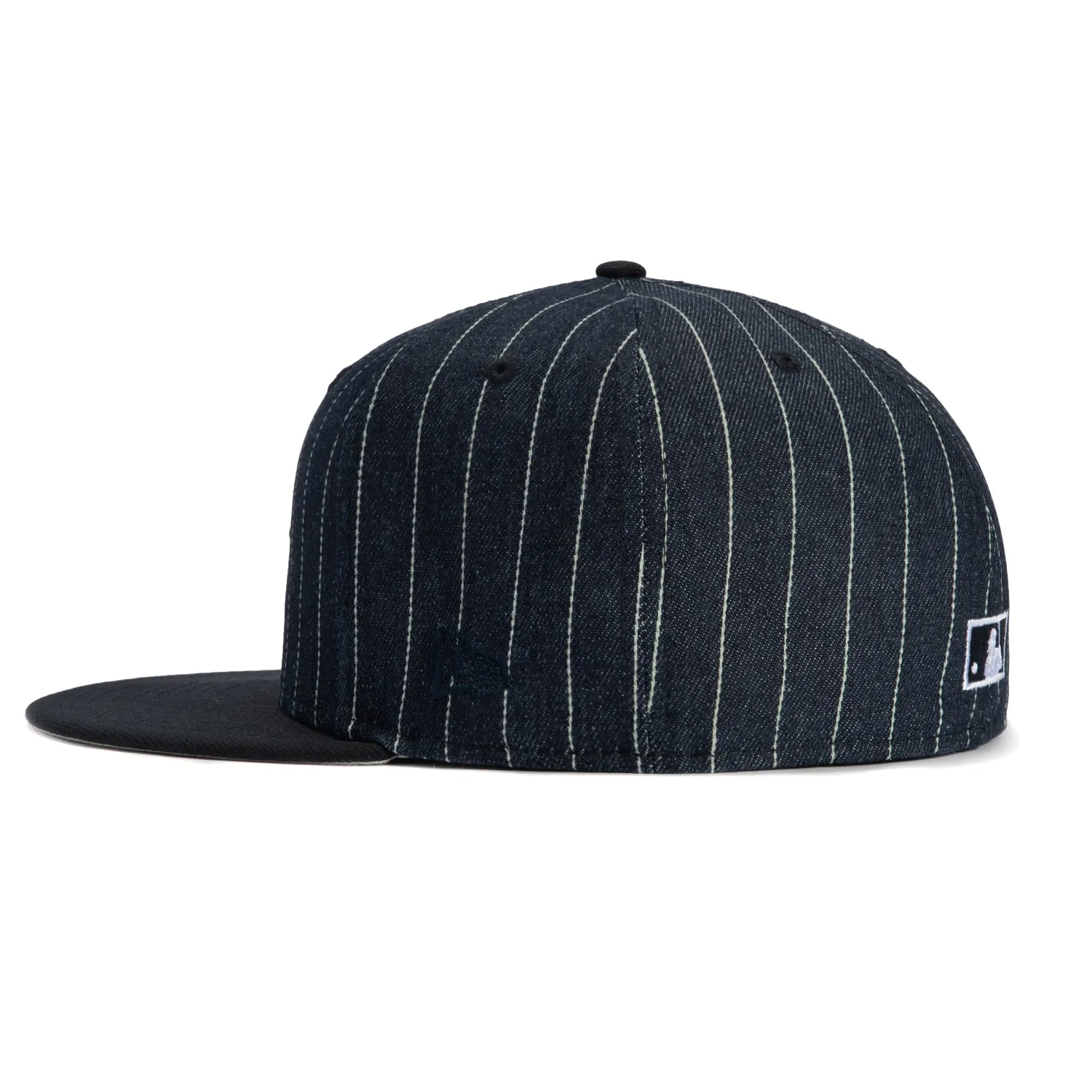 New Era 59Fifty Denim Pinstripe New York Yankees 1996 World Series Patch Hat - Navy