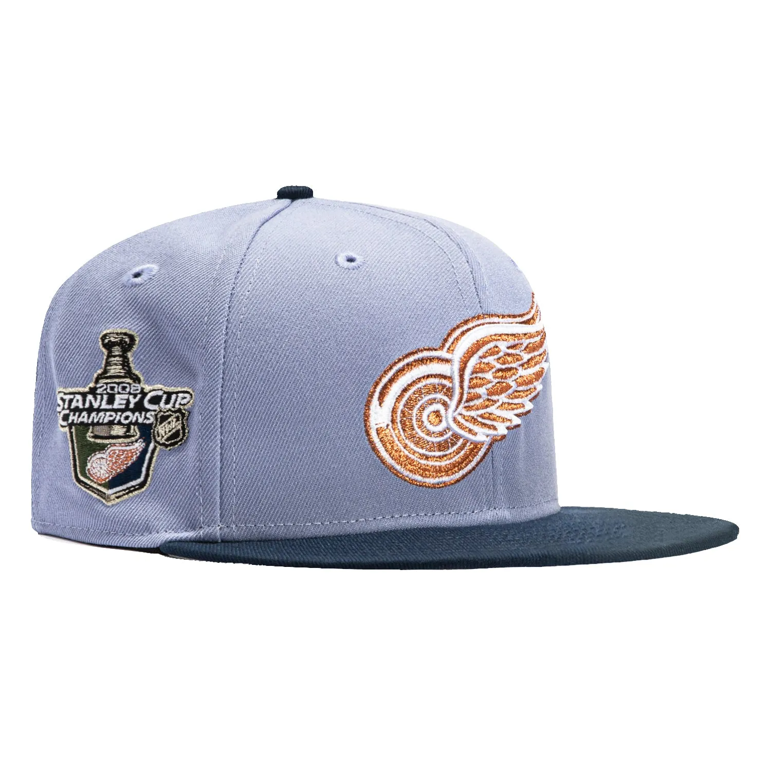 New Era 59Fifty Detroit Red Wings 2008 Stanley Cup Patch Hat - Lavender, Navy