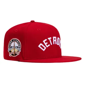 New Era 59Fifty Detroit Tigers Stadium Patch Word Hat - Red. White