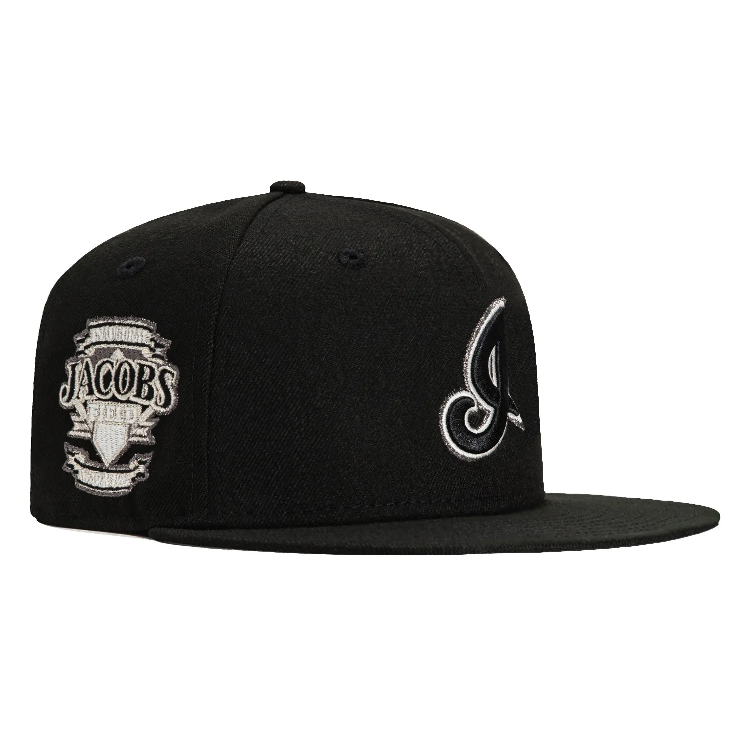New Era 59Fifty Glow in the Dark Cleveland Guardians Jacobs Field Patch I Hat - Black. White