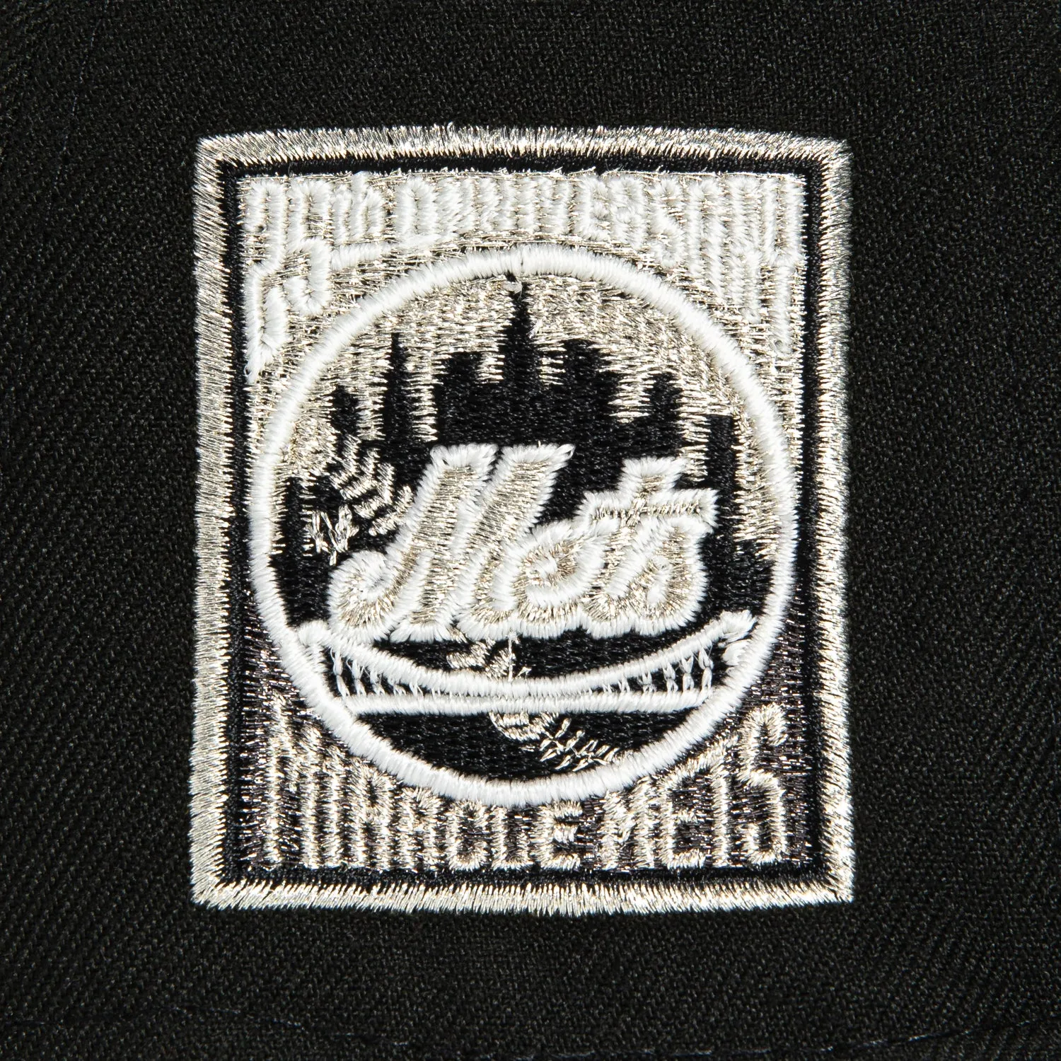 New Era 59Fifty Glow in the Dark New York Mets 25th Anniversary Patch Word Hat - Black. White