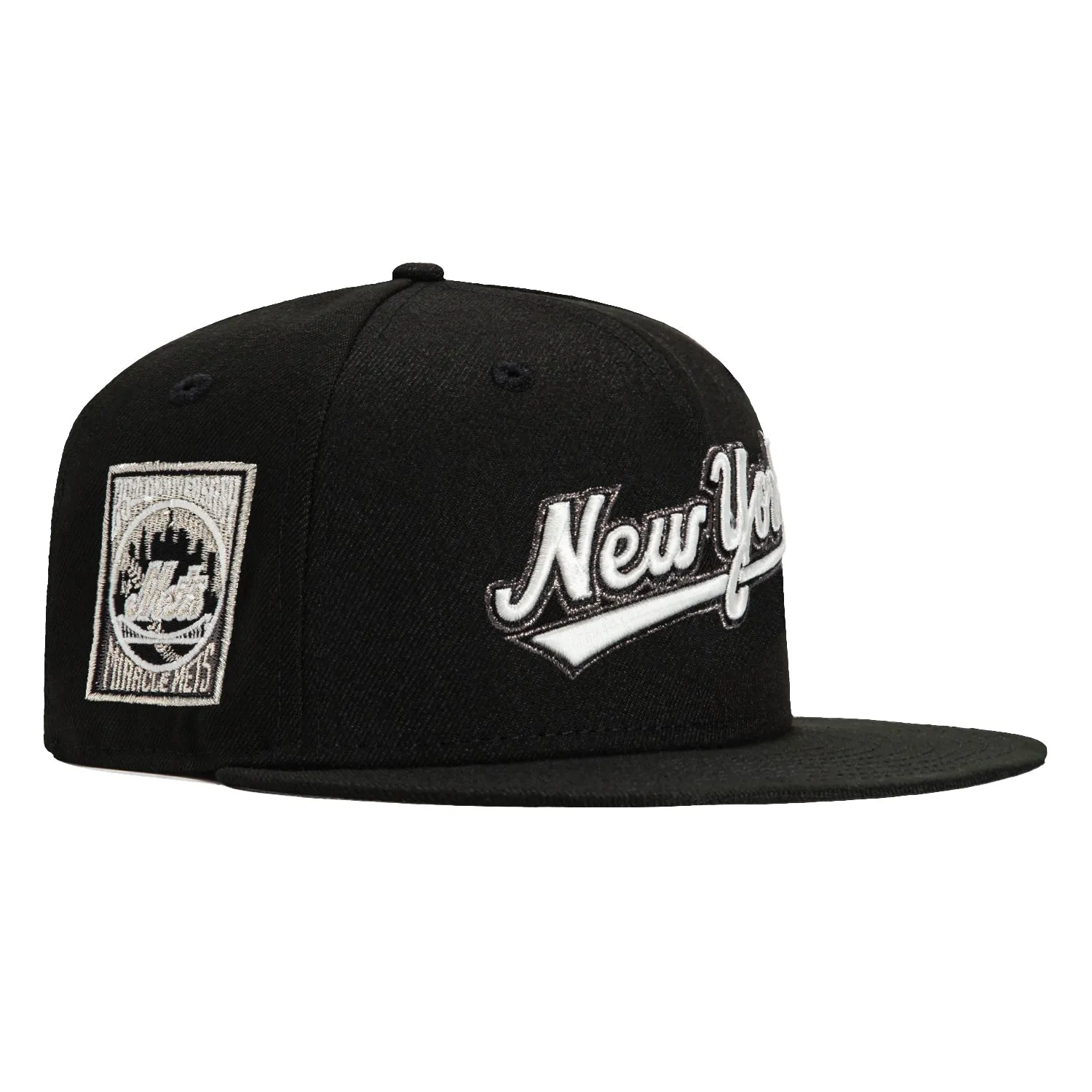 New Era 59Fifty Glow in the Dark New York Mets 25th Anniversary Patch Word Hat - Black. White