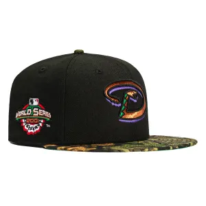 New Era 59Fifty Green Leaf Camo Arizona Diamondbacks 2001 World Series Patch D Hat - Black. Realtree