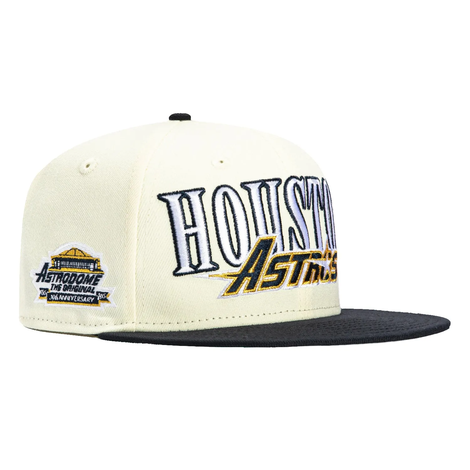 New Era 59Fifty Houston Astros 30th Anniversary Stadium Patch Word Hat - White. Navy
