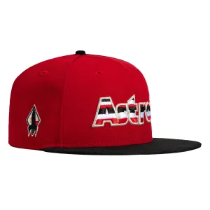 New Era 59Fifty Houston Astros Logo Patch Stripe Hat - Red. Black