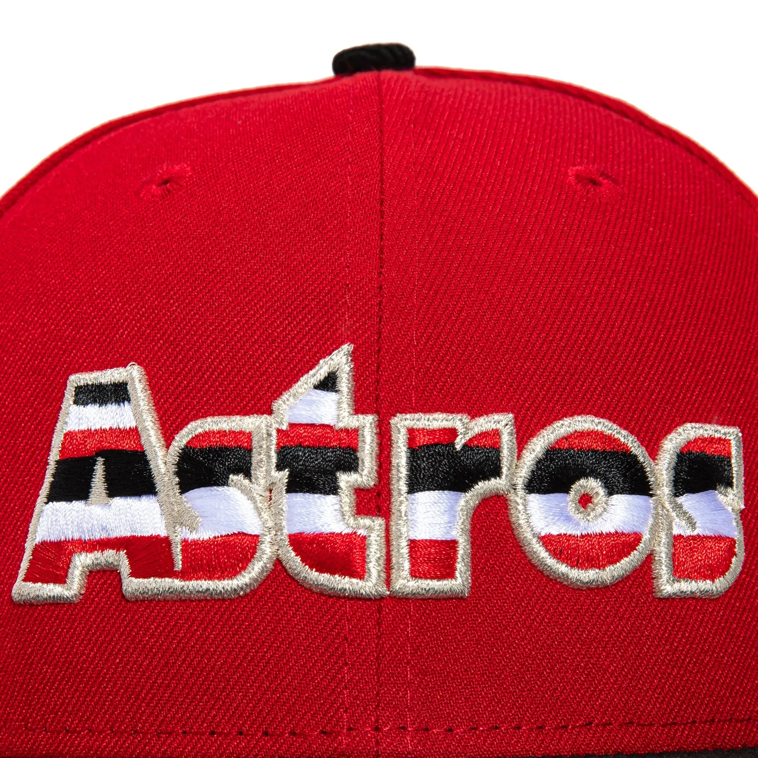 New Era 59Fifty Houston Astros Logo Patch Stripe Hat - Red. Black
