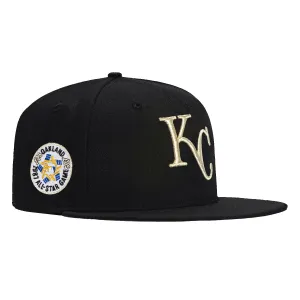 New Era 59Fifty Kansas City Royals 1987 All Star Game Patch Hat - Black. Metallic Silver